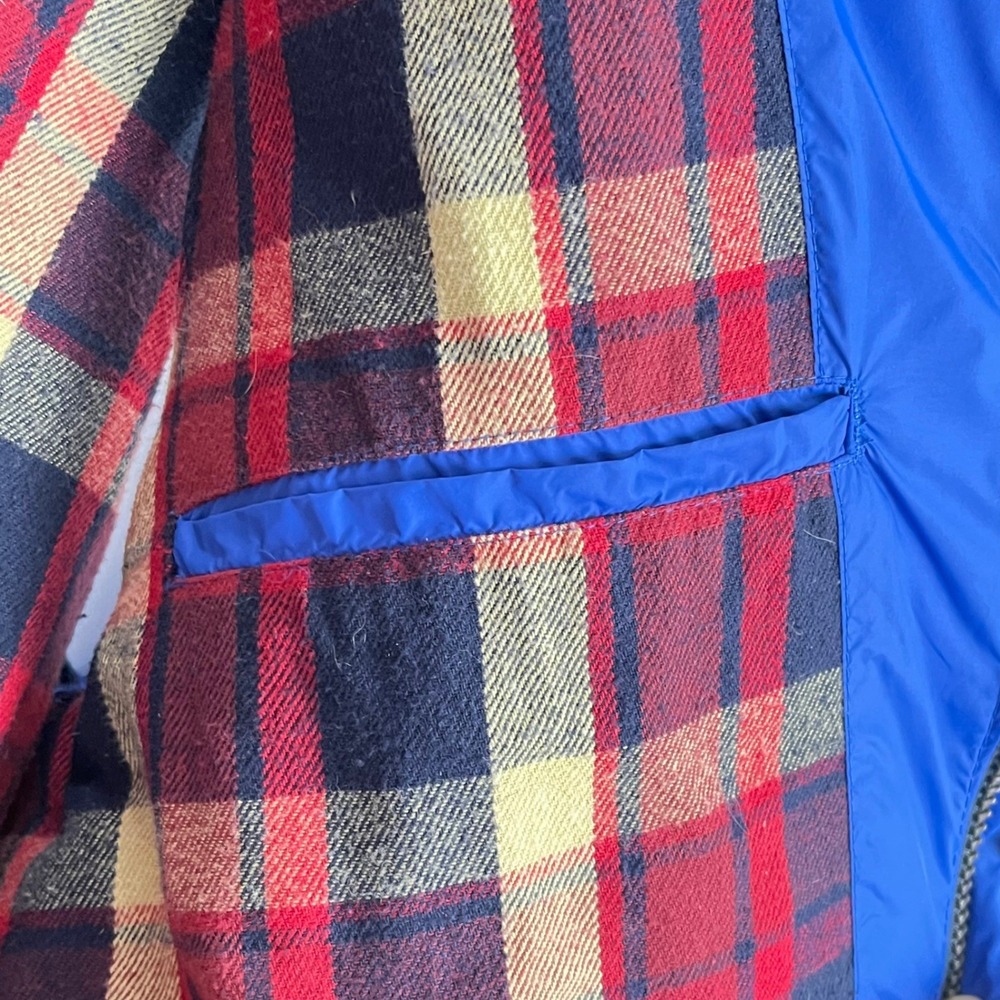 American Eagle Mens Puffer Vest XXL Blue Plaid Lined Down Fill 01977 Outerwear - Picture 6 of 10